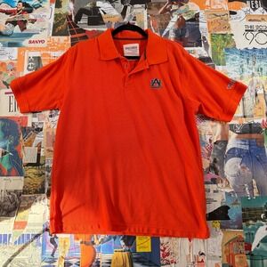 Pressbox Auburn Tigers NCAA College Polo Shirt Mens Size L‎ Orange